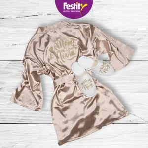 Bata personalizada color champagne