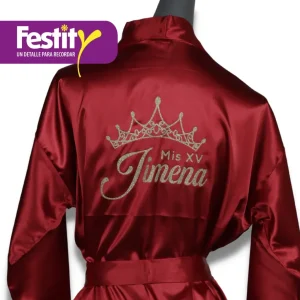 bata roja satin jimena