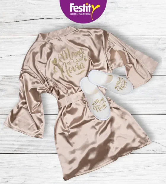 Bata personalizada color champagne