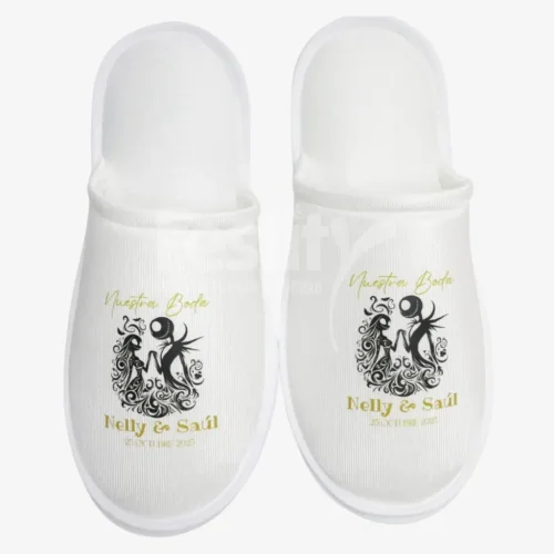 Pantufla 1 tinta para Boda Nelly y Saul